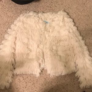 Cream white shaggy jacket
